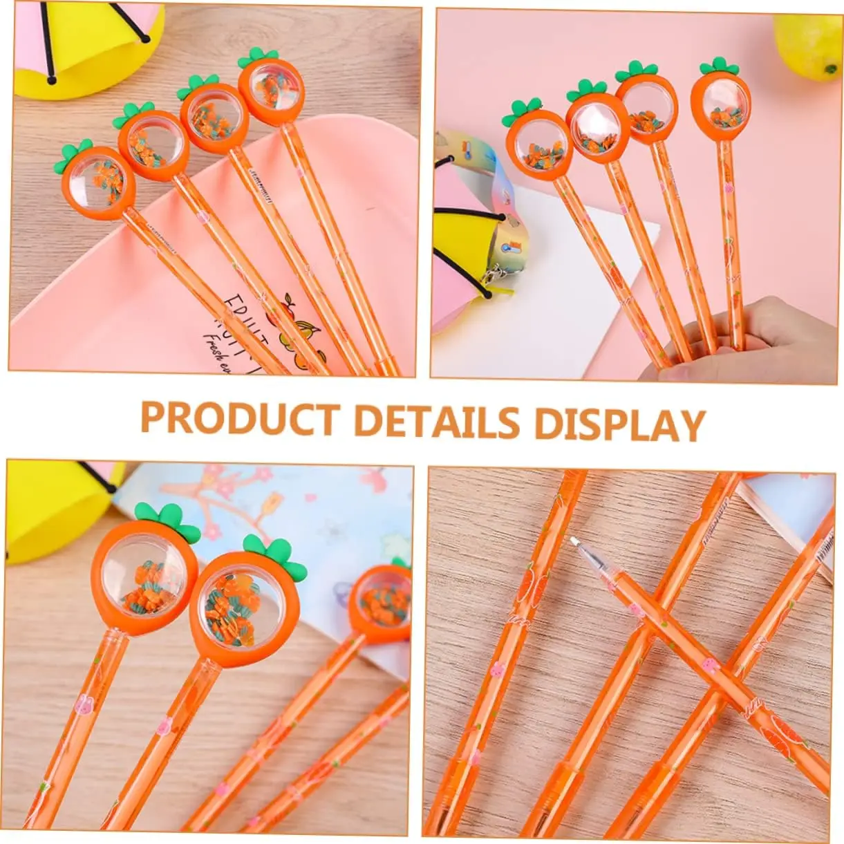 36 Pcs Lovely Carrot Gel Ink Pens Set Easter Note Taking Pens Student Writing Tools Kawaii Stationery