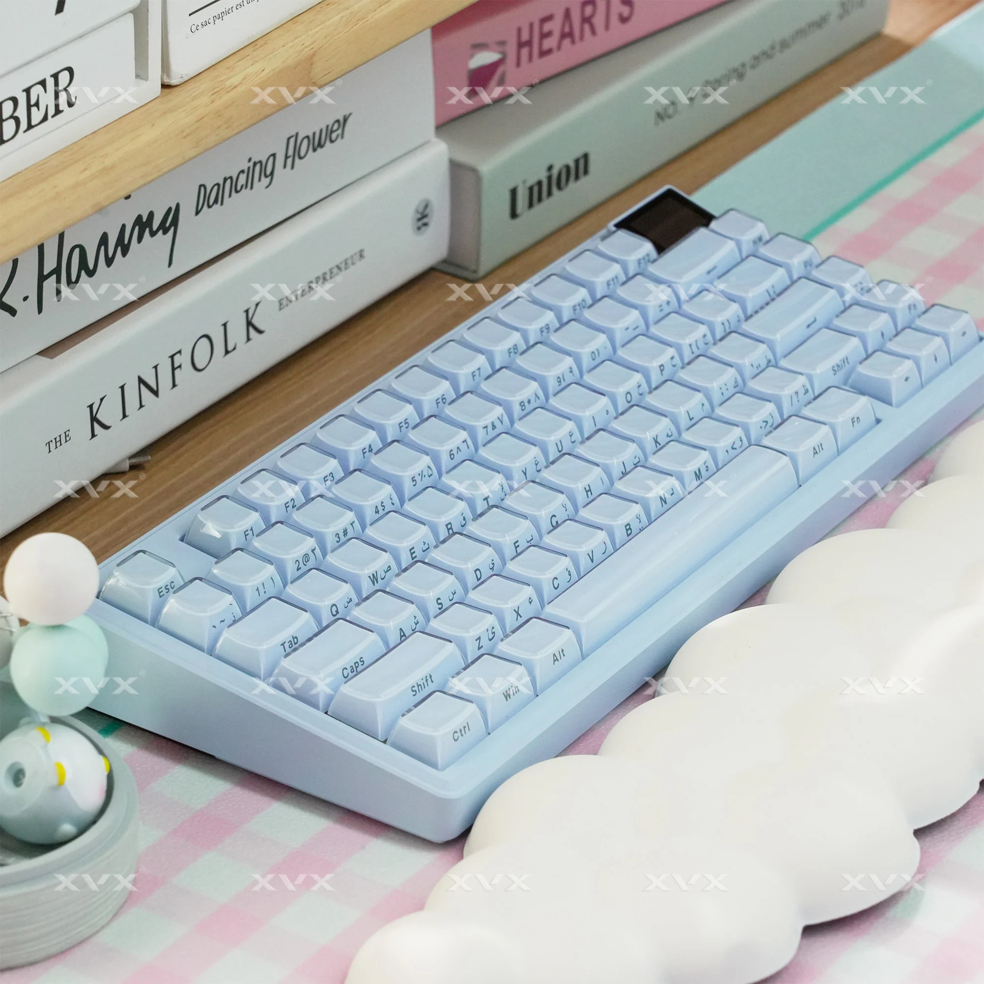 Xvx árabe keycaps azul geléia keycap para teclado mecânico cereja mx 75% perfil oem 113 teclas