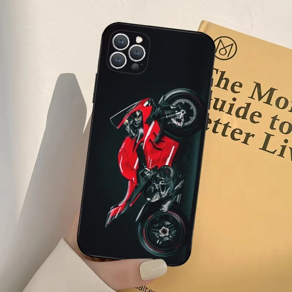 Cool Sport Motorrad Phone Case For iPhone 16,15,14,13,12,11,Pro,X,XS,Max,XR,Plus,Mini D-Ducaties Soft Black Cover