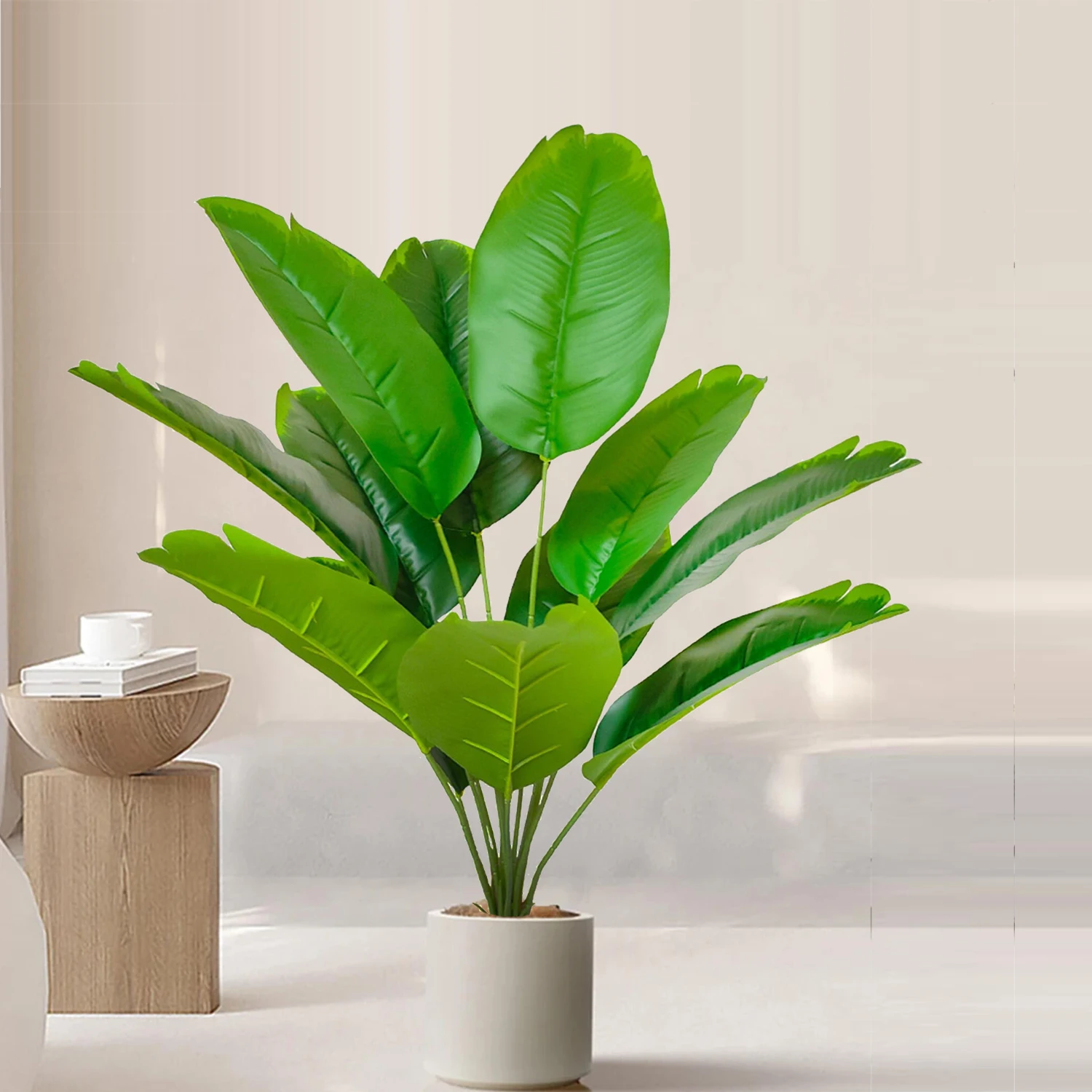 90cm 24 Leaf Large Tropical Palm Tree Fake Banana Plant Leaves Real Touch Strelitzia Reginae Plastic Plant for Home Garden