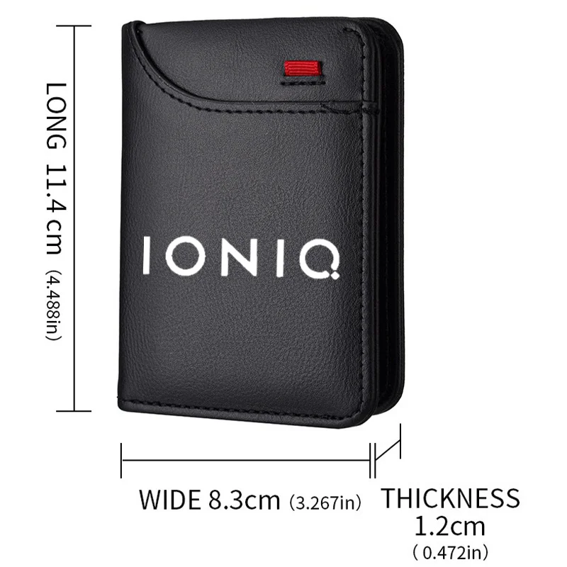 Leather Ultra-thin Mini PU Carbon Fiber Credit Card Holder Men Wallets Men For Hyundai Ioniq 5 6 Kona Ioniq6 Ioniq5 I30 I20 I10 view 6