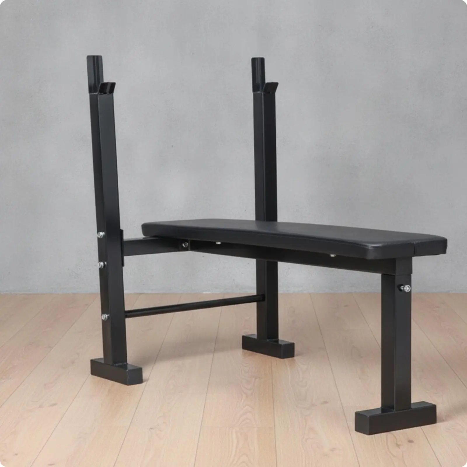 Weight Bench with Barbell Rack Powder-Coated Barbell Rack Bench Home Gym Station Sturdy Fitness Equipment Multifunctional