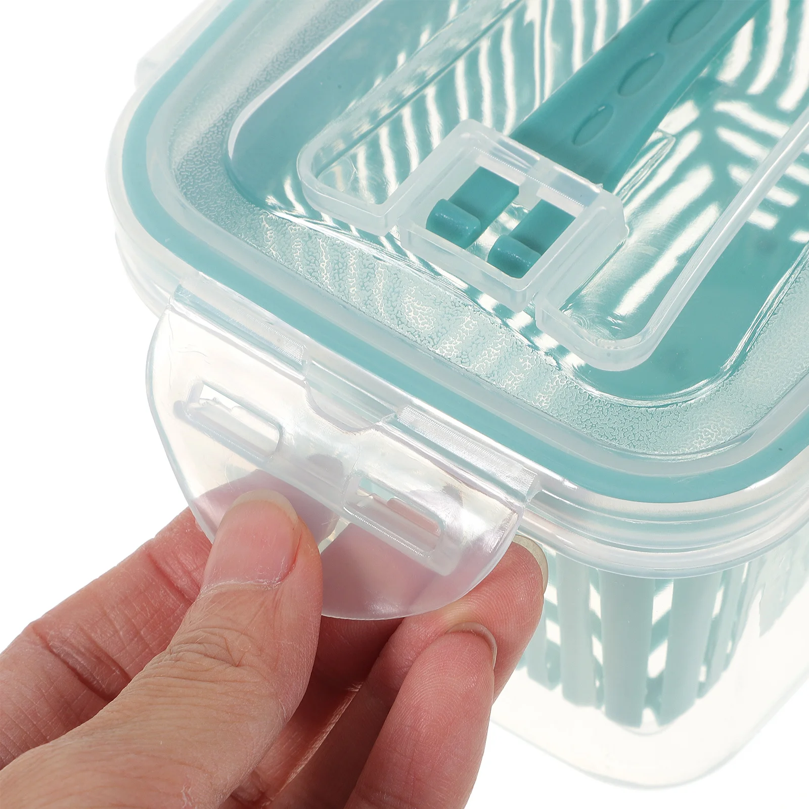 

2Pcs Food Storage Box Plastic Preservation Kitchen Fridge Fresh Keeping Box Hot Resistant Drain Design