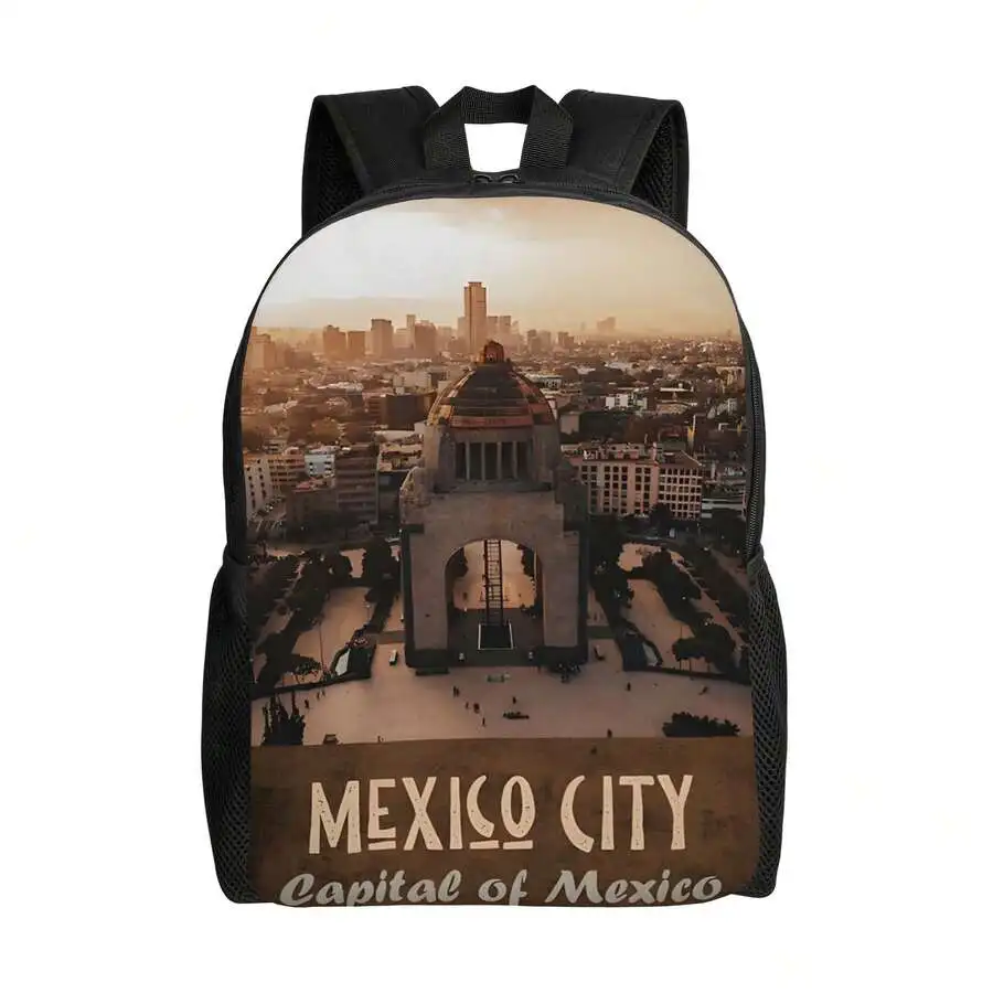 Mexico City Printed Unisex Backpack For Travel Commuting Hiking Camping