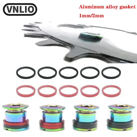 Vnlio 10PCS 자전거 스프로킷 나사 와셔 1mm 2mm 크랭크 세트 스프로킷 나사 와셔 링