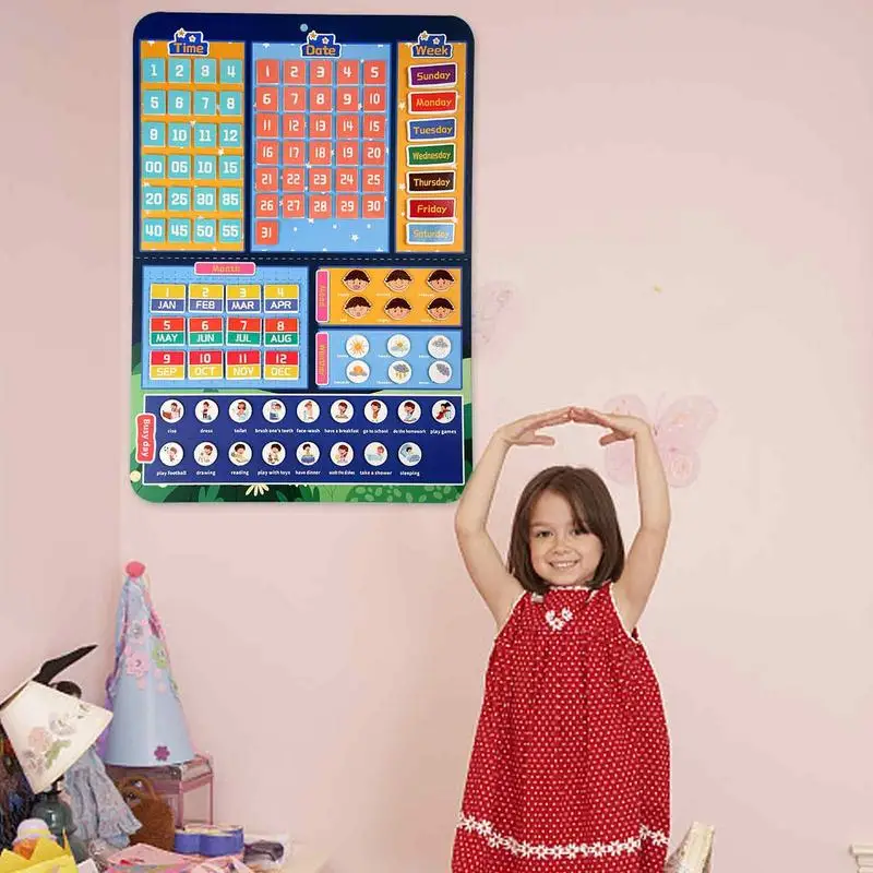 Calendar And Clock For Kids Educational Toddler Calendar Learning For Home Kids Calendar Learning Early Education Learning