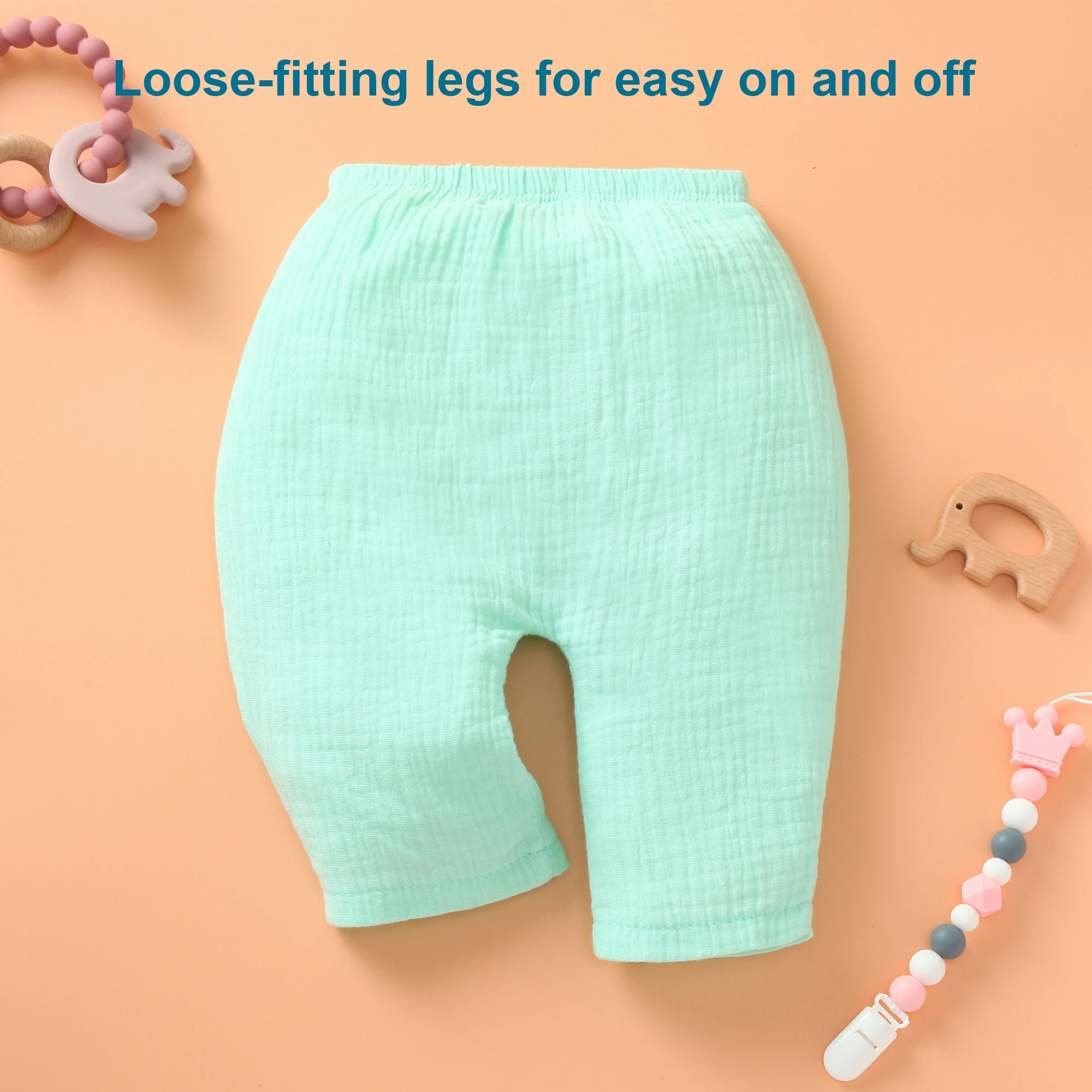 6er-Pack Babyhosen, Jogginghosen aus weicher Musselin-Baumwolle und Baby-Jogginghosen für Kleinkinder, Jungen und Mädchen, einfarbig