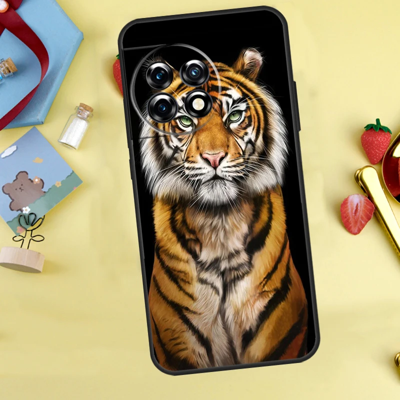 حافظة فنية على شكل نمر حيواني لهاتف OnePlus 13T 13R 12 12R 15 13 11 10 10T 8T Nord 5 CE 2 3 4 Lite Nord N20 N30