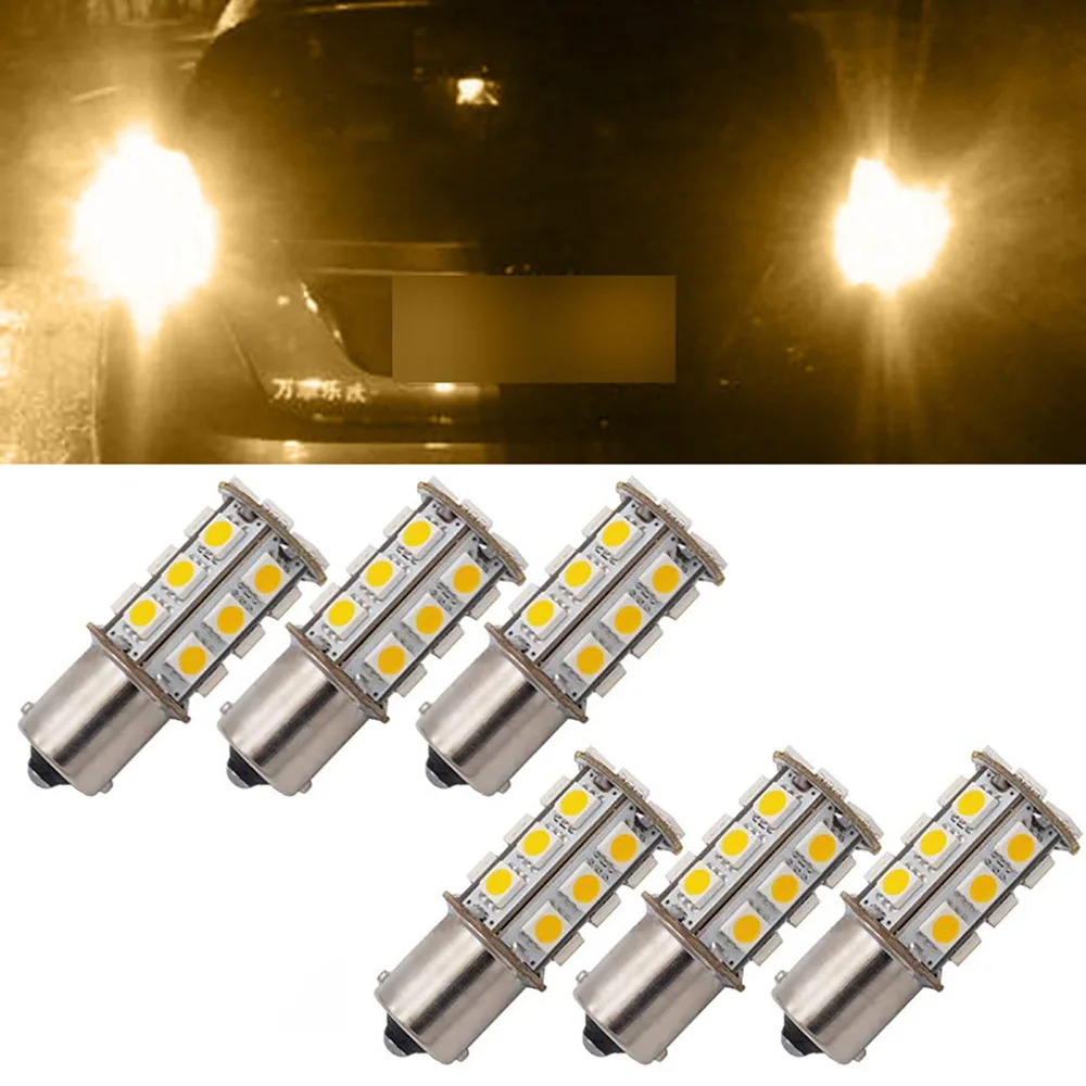 

6 Pcs Car Reversing Lights 1156 BA15S Parking Light Tail Lights Turn Signal Side Marker Lights Universal for 12V RV Cars