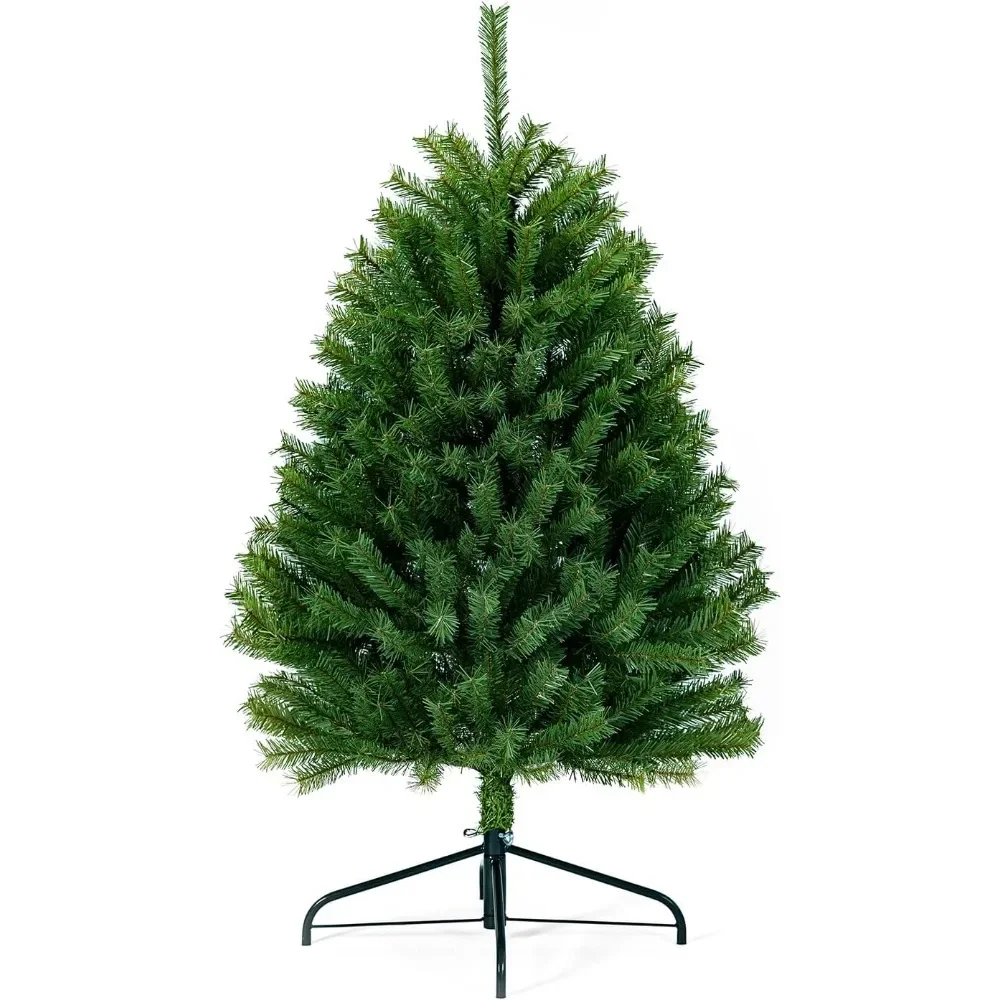 4.5FT Small Artificial Christmas Tree, Realistic Christmas Tree with 620 Branch Tips,Metal Hinges and Foldable Base for Home