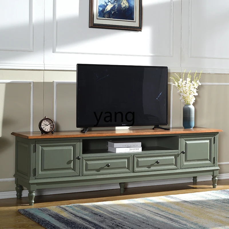 

LMMTV cabinet Small apartment oak floor cabinet Simple modern Mediterranean coffee table combination