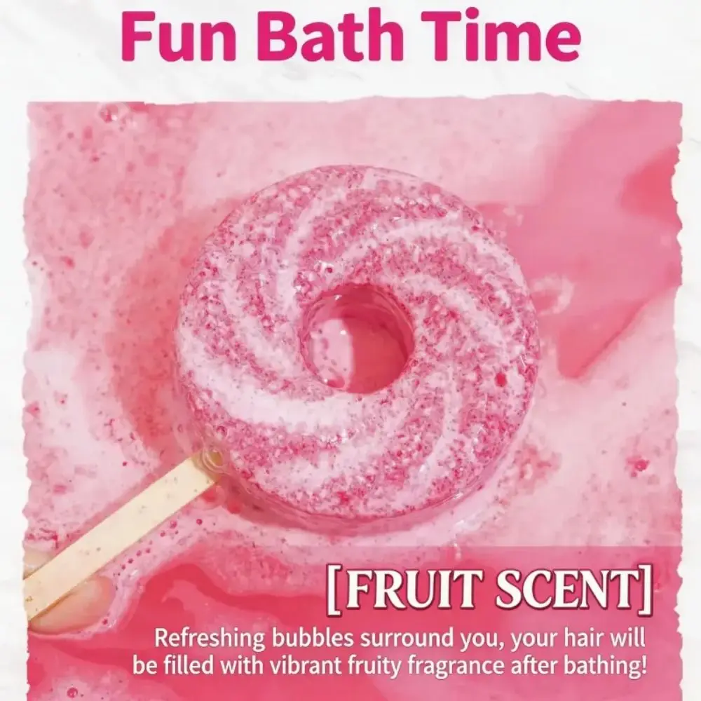 New Cute Lollipop Bath Multifunctional Bath Time Lollipop Shape Bubble Bath Bath Tools Fun Blow Bubble Bath Salt Ball