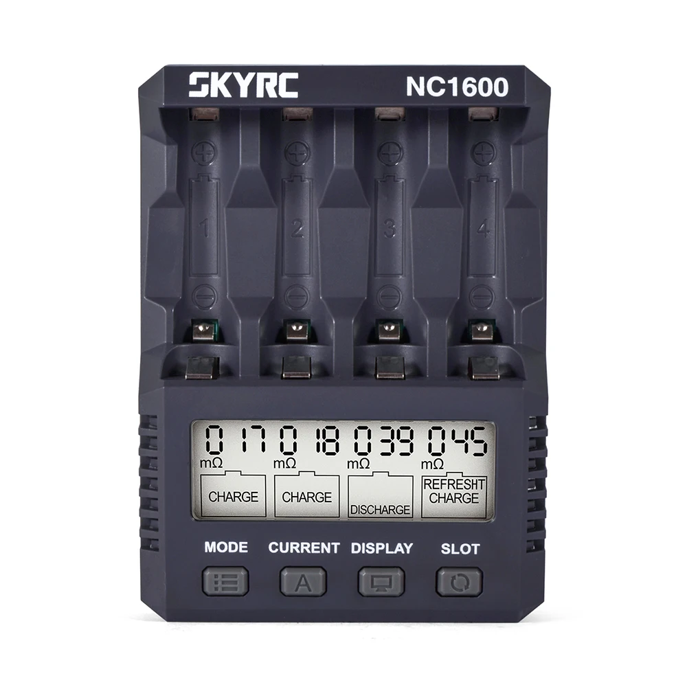 SKYRC NC1600 AA/AAA Battery Charger 15W 3000mAh 4 Independent Slots 3 Working Modes wide-viewing VA screen  Battery Charger