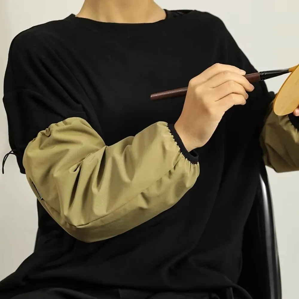 Penutup Lengan Tahan Minyak Baru Pelindung Lengan Elastis Tahan Air Sarung Tangan Panjang Tahan Aus untuk Pekerjaan Rumah Tangga Pembersihan Dapur