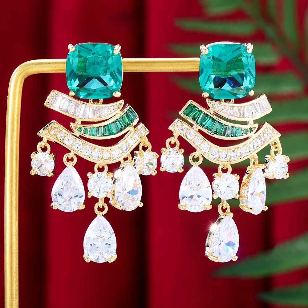 

Siscathy Luxury Water Drop Earrings Women Fashion Cubic Zirconia Party Celebration Jewelry Accessories brincos para as mulheres