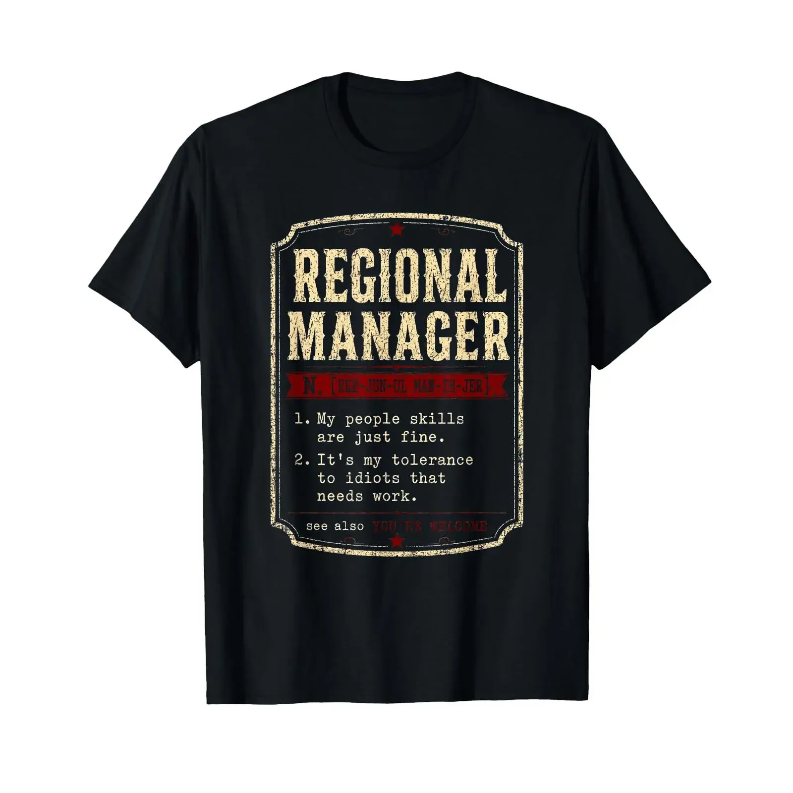 Definition of the sarcastic dictionary regional manager T shirt vintage Washed Unisex fashion Stretched Top For Everyday Wear
