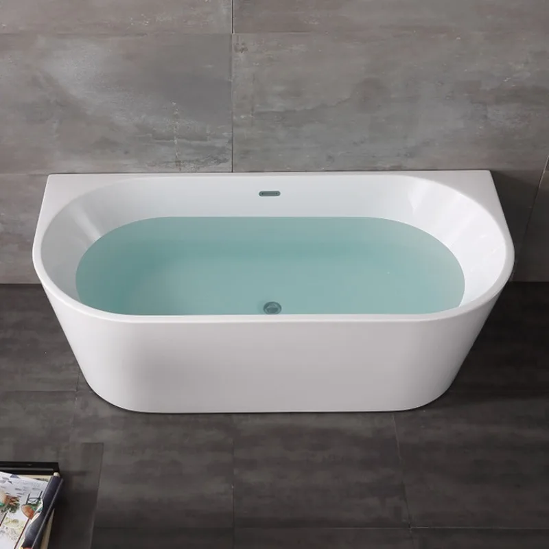 Free-standing acrylic bathtub Integrated family bathtub Oval hotel B & B S waist line bathtub