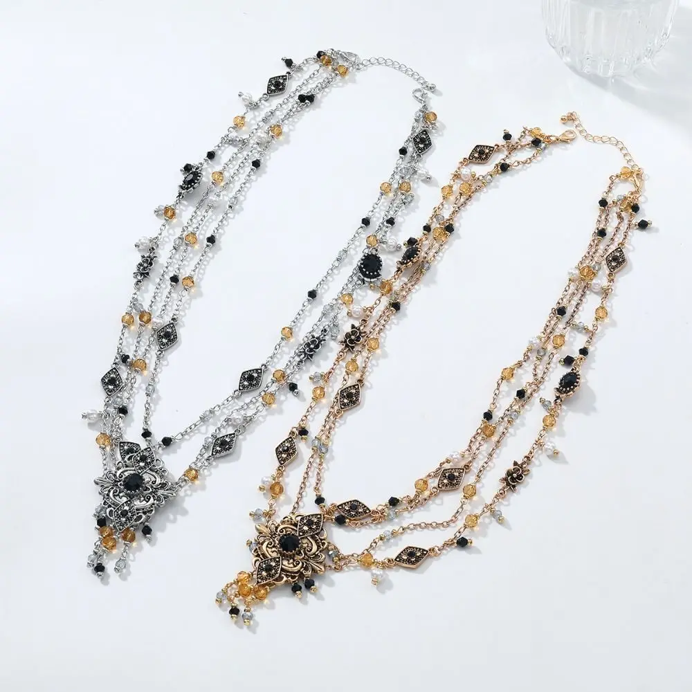 

Lolita Headwear Necklace Dual-use Elegant Luxury Gothic Headpiece Necklace Sacred Princess Tiara Baroque Headwear Necklace