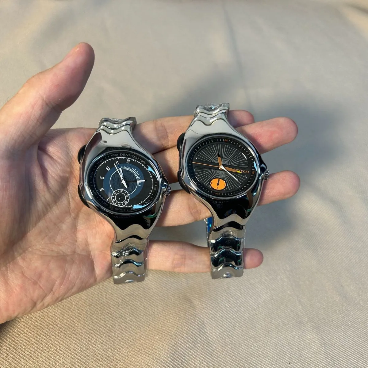 Unusual Watch for Men Women Reloj Mujer Man Quartz Wristwatch Male Luxury Sliver Stainless Steel Conceptual New Creative Clock