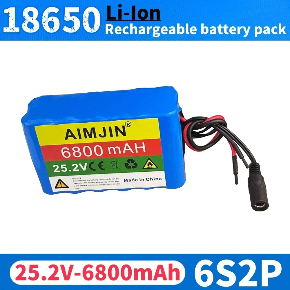 6S2P 25.2V 6800mAh 18650 Lithium Battery for Bicycle +Charger