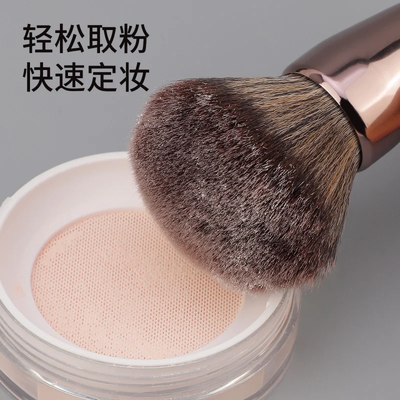 Novo grande pincel de pó blush escova de madeira do vintage configuração de cor maquiagem contorno destaque escova alta qualidade alta elasticidade macia