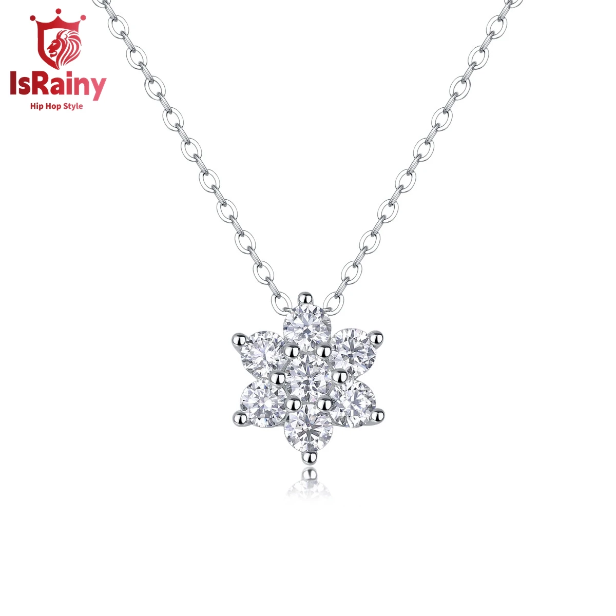 IsRainy Hip Hop Rock 100% 925 Sterling Silver Sparkling GRA Moissanite Diamond Pendant Necklaces Fine Jewelry for Women Men Gift