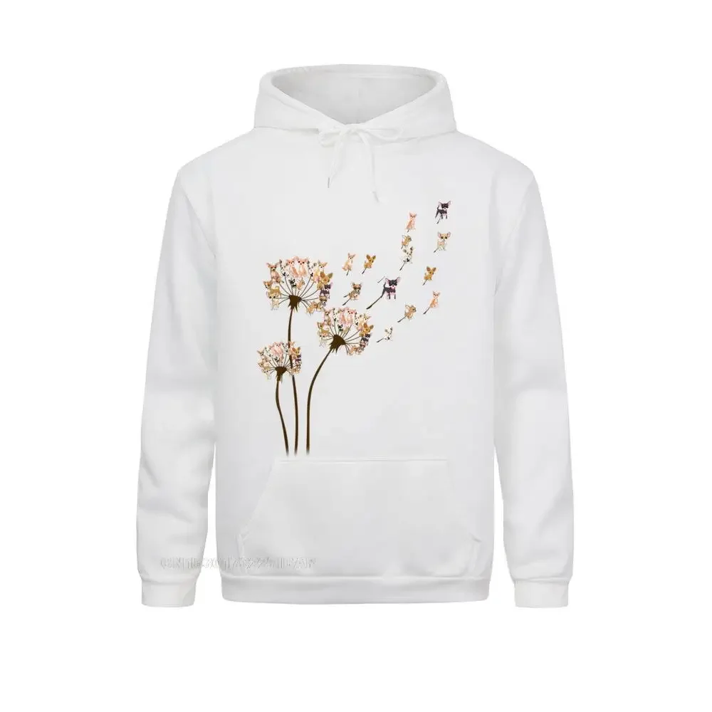 Chihuahua Flower Fly Dandelion Chihuahua Funny Dog Lovers Hoodie Autumn Hoodies Long Sleeve Summer Clothes Party Sweatshirts