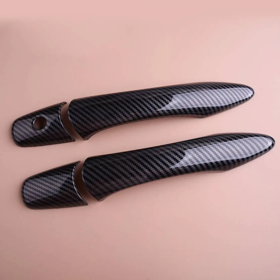 

Накладка на внешнюю дверную ручку автомобиля с 1 отверстием для ключа, подходит для Infiniti QX80 SUV 2014-2022 2023 2024, текстурированный стиль из углеродного волокна, ABS