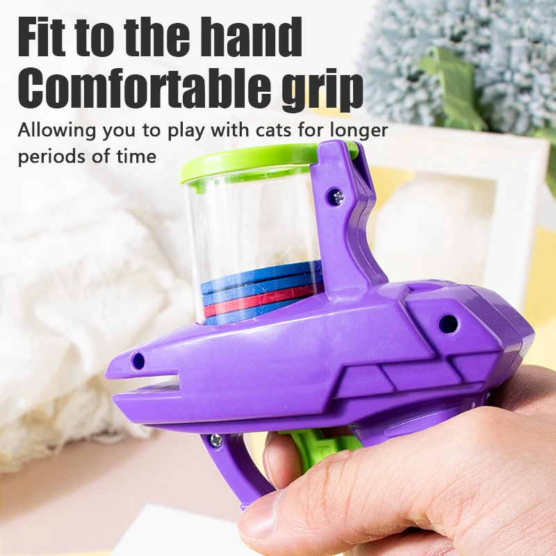 لعبة القط الممتعة الإبداعية الصحن الطائر بندقية مقترنة مع 15 قابلة لإعادة الاستخدام إيفا الصحن الطائر صيد الحيوانات الأليفة اللعب التفاعلية للكلاب والقطط