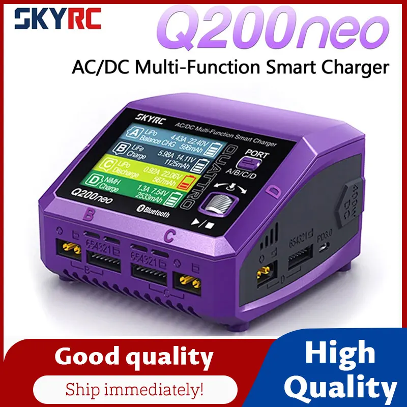 

SkyRC Q200neo Charger SK-100197 AC200W DC400W 4 Output Ports AC/DC Smart Charger