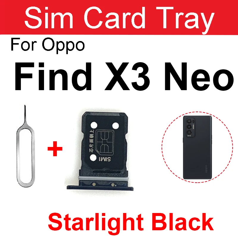 SIM Card Tray For OPPO Find X3 Pro X3 Lite X3 Neo Sim Card Holder Slot   Card Reader Adapter Replacement Parts