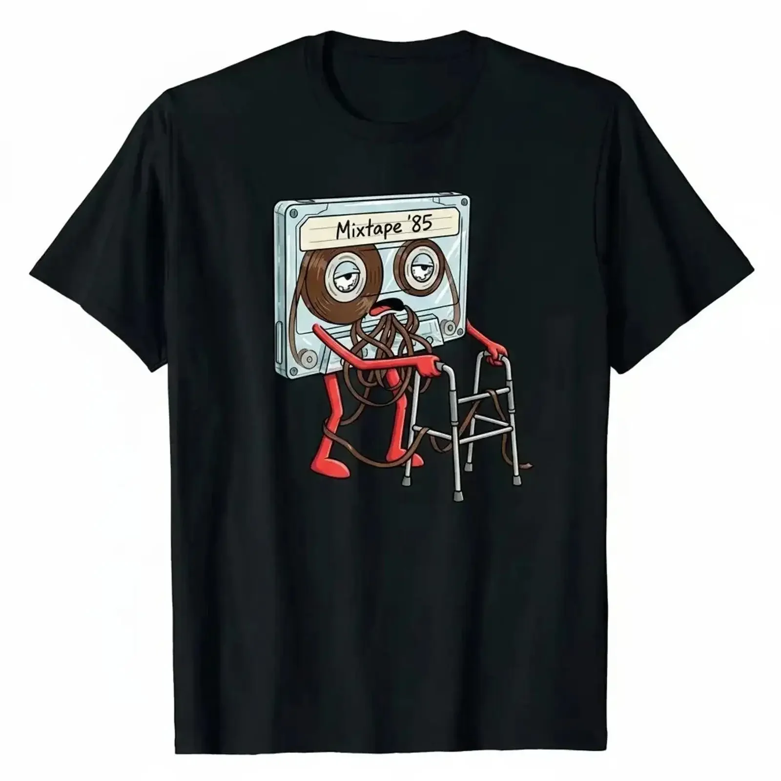 Cotton Old Mixtape '85 Funny Cassette Tape T Shirt Retro 80s Music Lover  vintage Washed Versatile Unisex Soft Comfortable