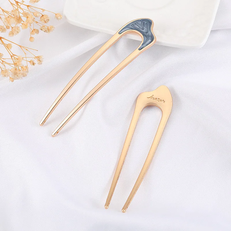 Vintage Metal U Shaped Hairpin Hair Stick Fork French Updo Chignon Bobby Pin for DIY Women Girls Buns Hairstyle Hair Accessories image 6