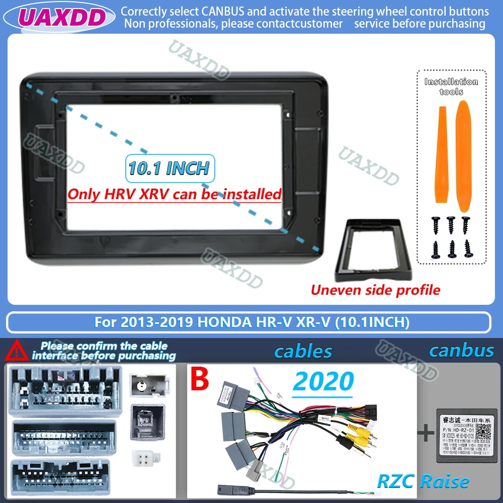 UAXDD Für 2013-2022 Honda VezelE HR-V XR-V 9 10,1 Zoll Android Rahmenkit 2 Din Auto-Innenausstattung Stereo-Kabel Video-Kabelbaum-Adapter CD – Detail 10