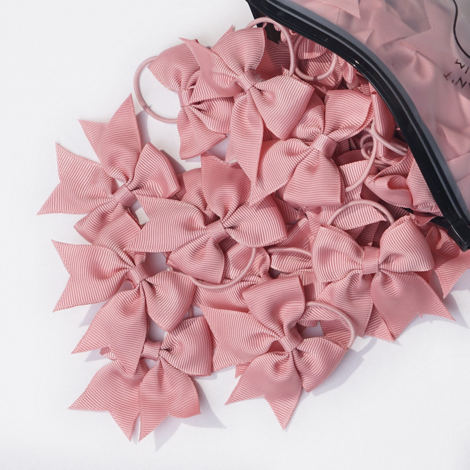 20Pieces Babies Tiny 2Inches Hair Bows Rubber Bands Hair Ropes Ponytail Holders for Baby Girls Infant Kids Hair Accessory