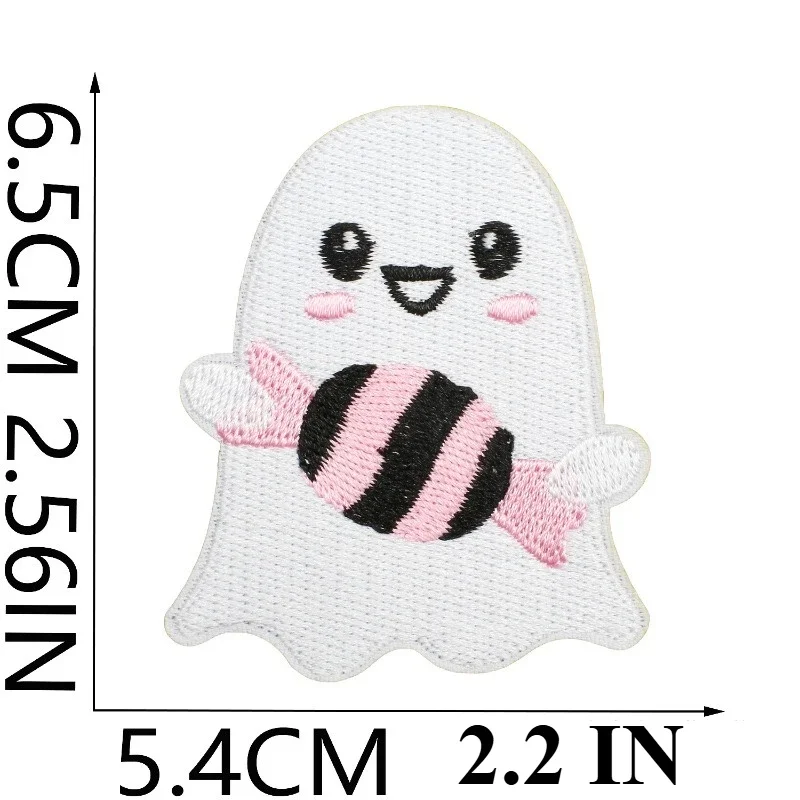 유령 자수 패치 천 할로윈 피아오 유령 패치 스티커 축제 분위기 드레스업 자수 라벨 호박 거미