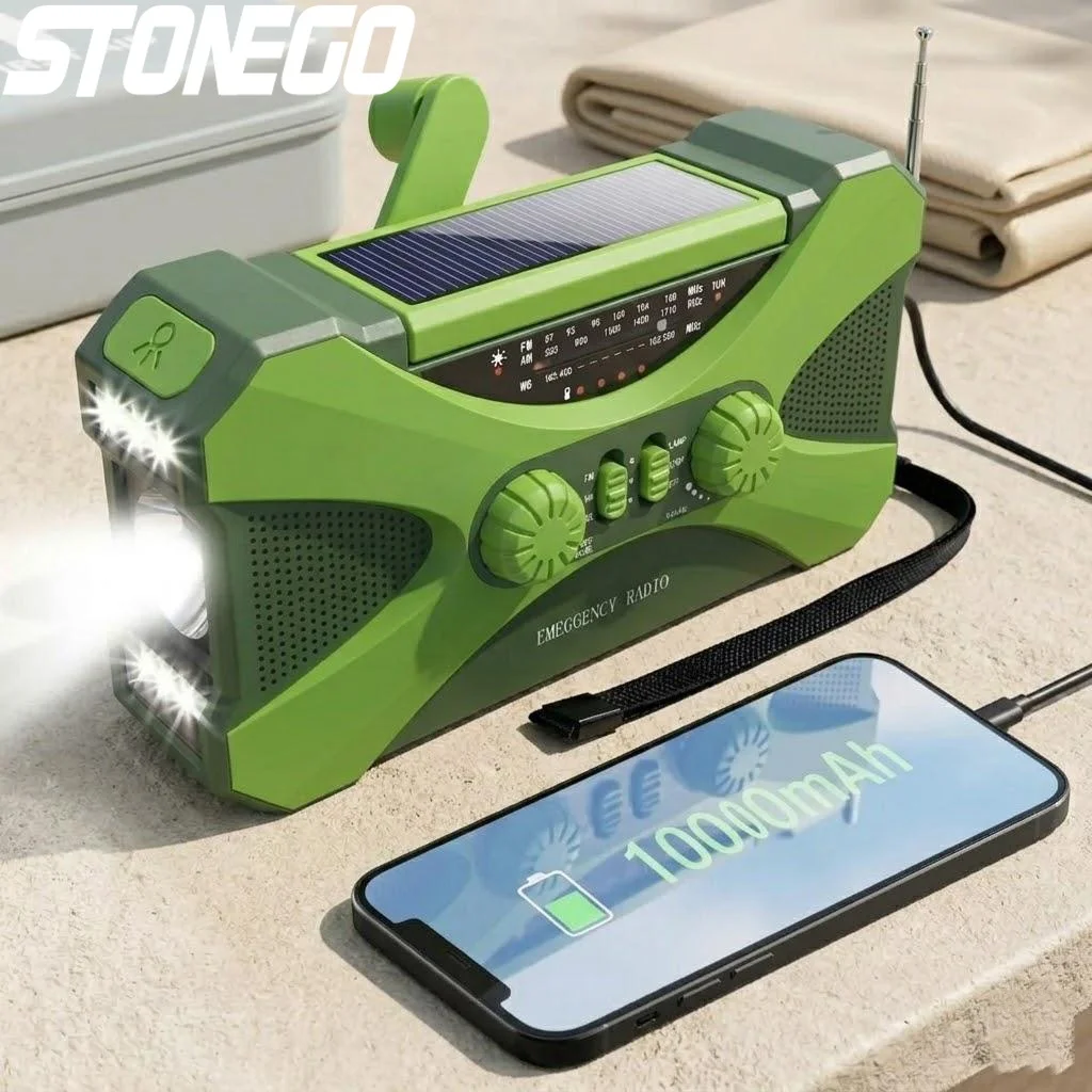 lampe-torche-solaire-a-manivelle-led-rechargeable-portable-10000mah-double-haut-parleur-lumiere-d'urgence-alarme-sos-lanterne-de-camping-batterie-externe