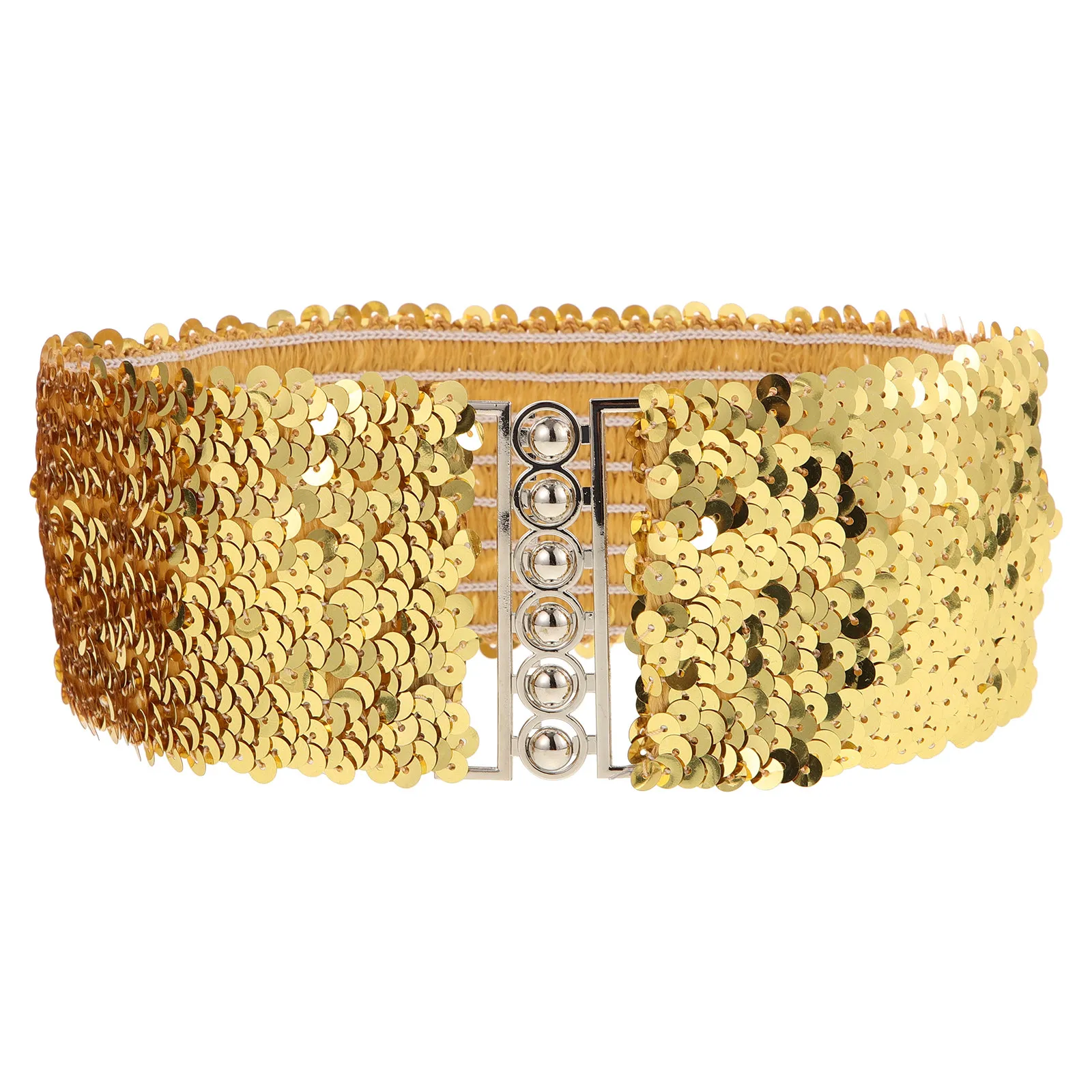 

Широкий эластичный женский ремень с пайетками, эластичный пояс с пряжкой для платья, стильный поясной ремень для пальто, женские ремни