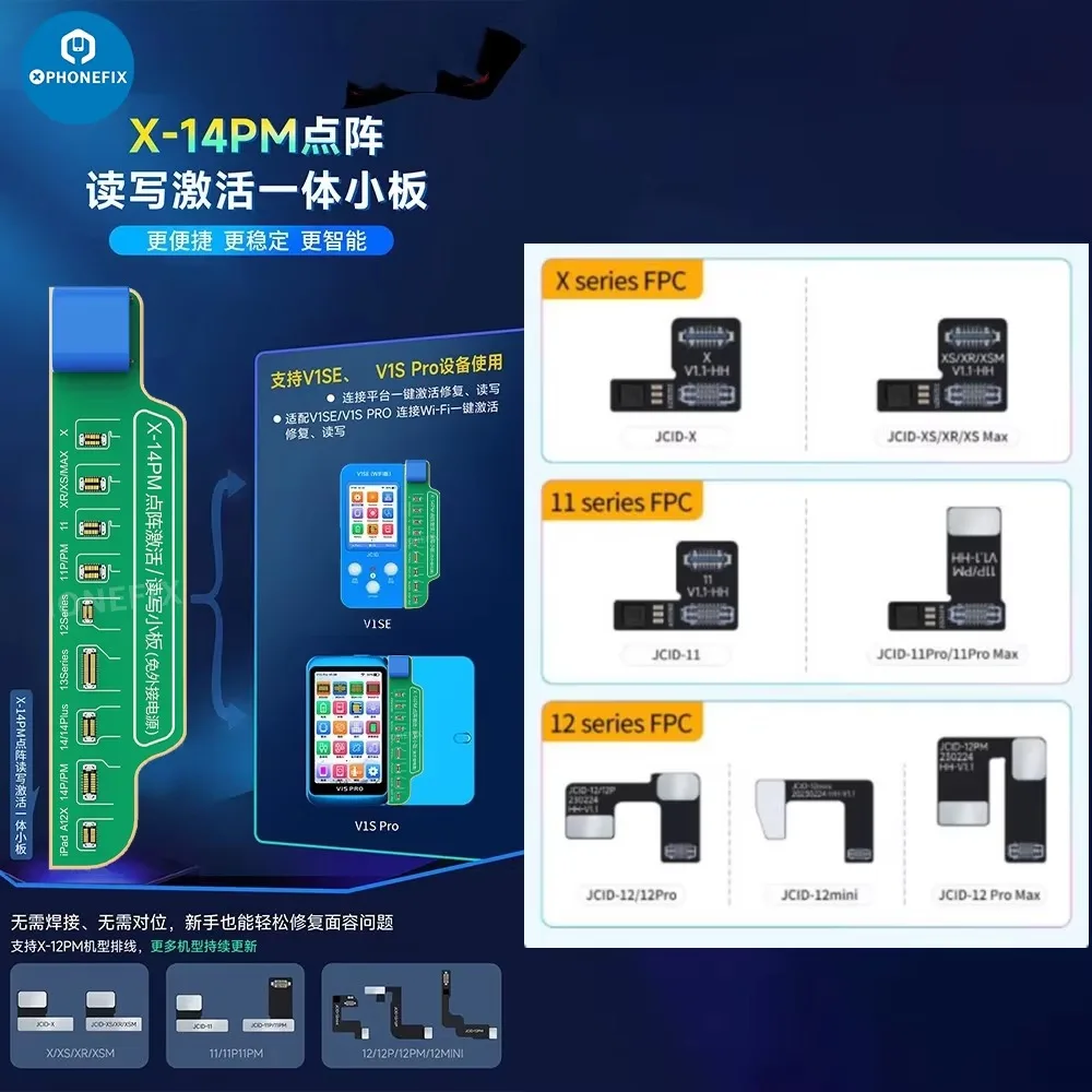 Jcid ชุดสายแพ FPC สำหรับ iPhone x XR XSM 11 12Pro MAX MINI Dot Matrix Face ID สำหรับซ่อม