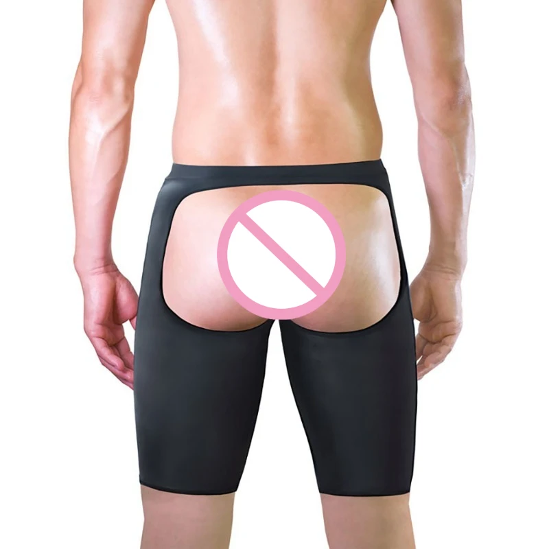 

Mens Faux Leather Wetlook Open Butt Shorts Stretchy Night Lingerie Underwear Panties Club Wear Gay Roleplay Sleepwear Pajama