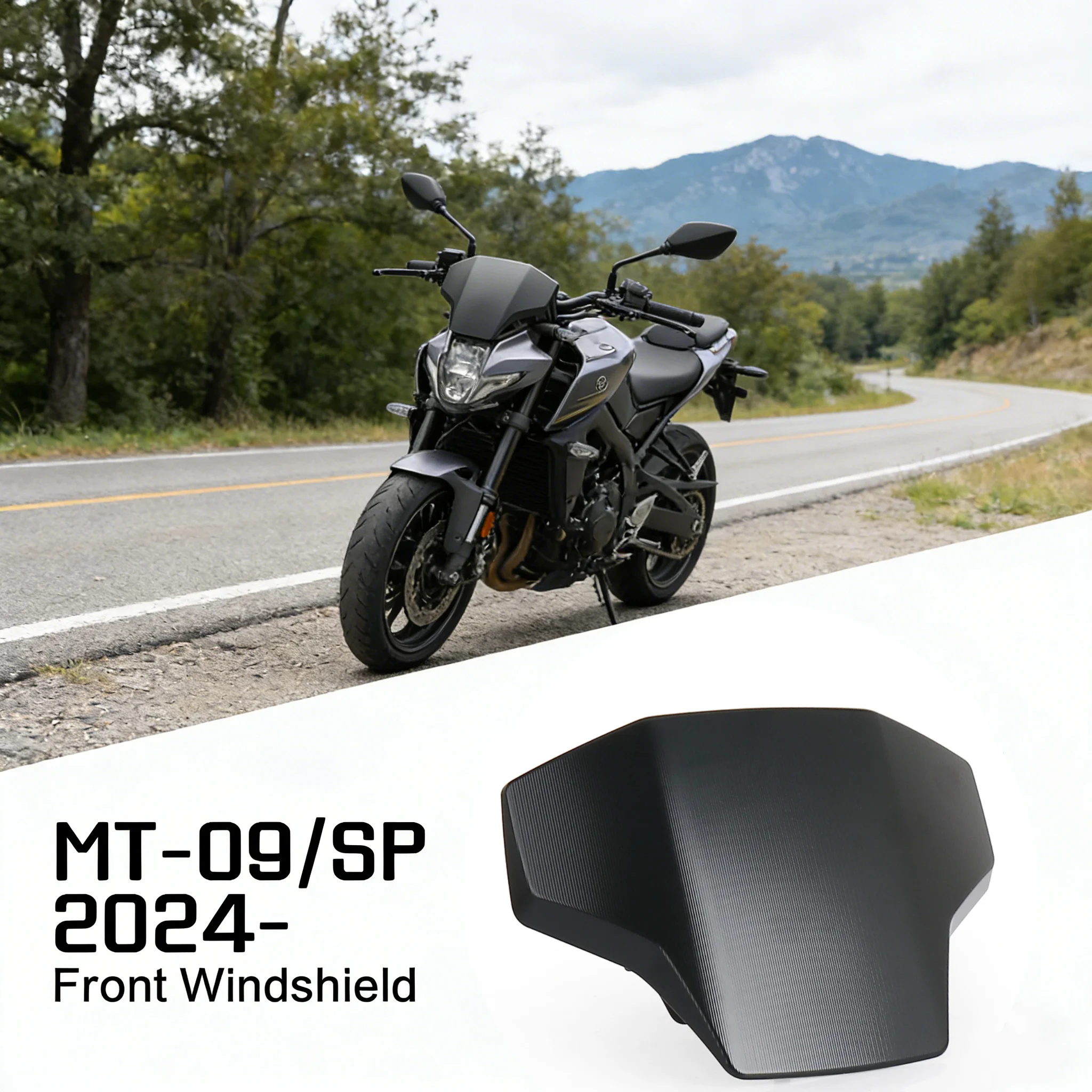 

Ветровое стекло для мотоцикла YAMAHA MT-09 2024 2025 MT09 SP MT 09, спортивный ветрозащитный дефлектор, алюминиевый спойлер