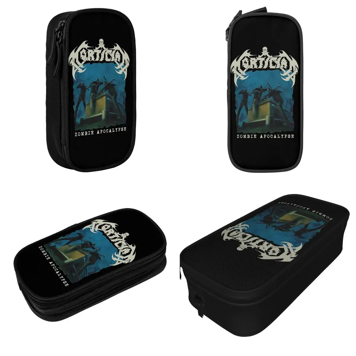 Mortician Heavy Metal Rock Band Pencil Cases Fun Pen Holder Bag Kids Large Storage Students School Zipper Pencilcases