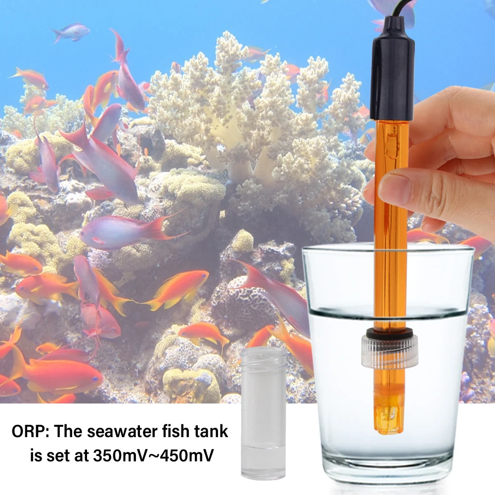 PH ORP Electrode Probe Measurement of Redox Potential BNC Connector Glass Ball Probe for Aquarium Hydroponics Labs