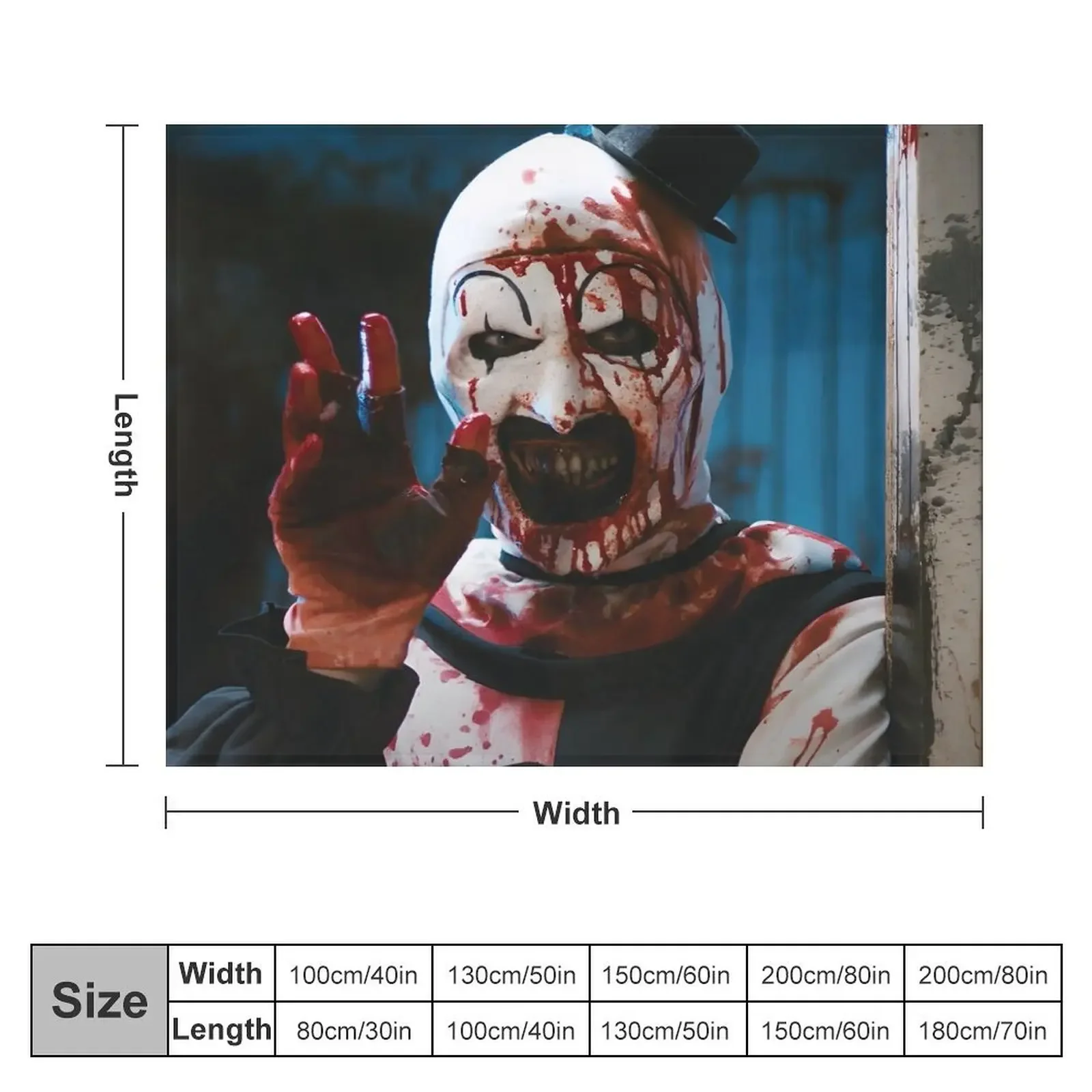 Upscaled Art The Clown - Terrifier Throw Blanket Luxury Designer anime Blankets