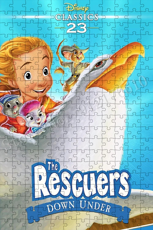 Puzzle d'affiche de films Disney classiques pour adultes, les sauveteurs, jeu de décompression, décor cadeau bricolage, 300 pièces, 500/1000 pièces