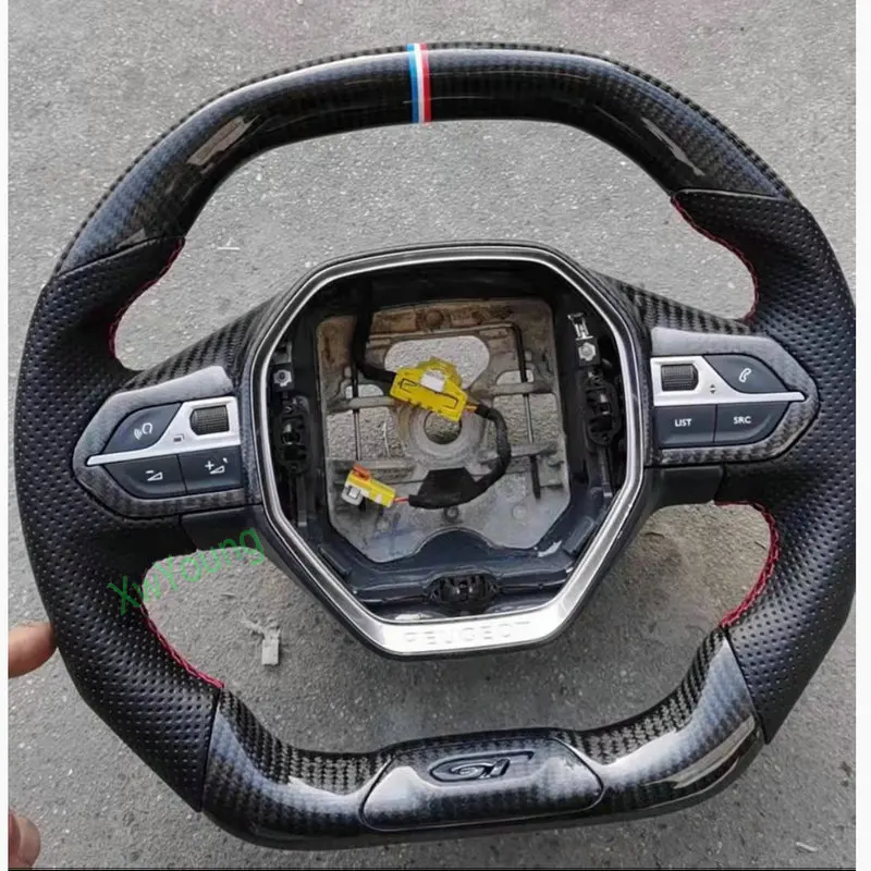 For Peugeot 508L 3008 4008 5008 GT 100% Real Carbon Fiber Car Steering Wheel