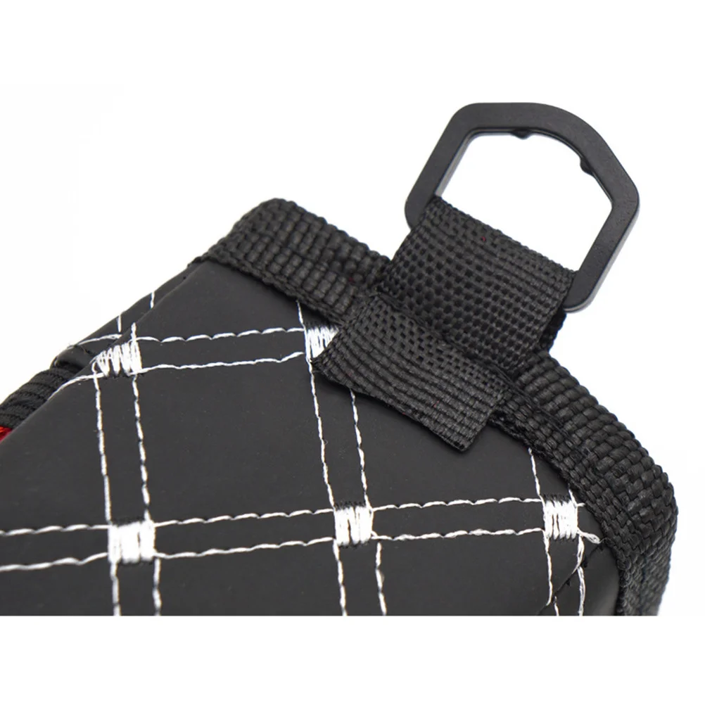 

Car Vent Storage Bag Black-Red Large Capacity Pu Organizer For Phone Water Bottle Hanging Hook Design Auto Interior