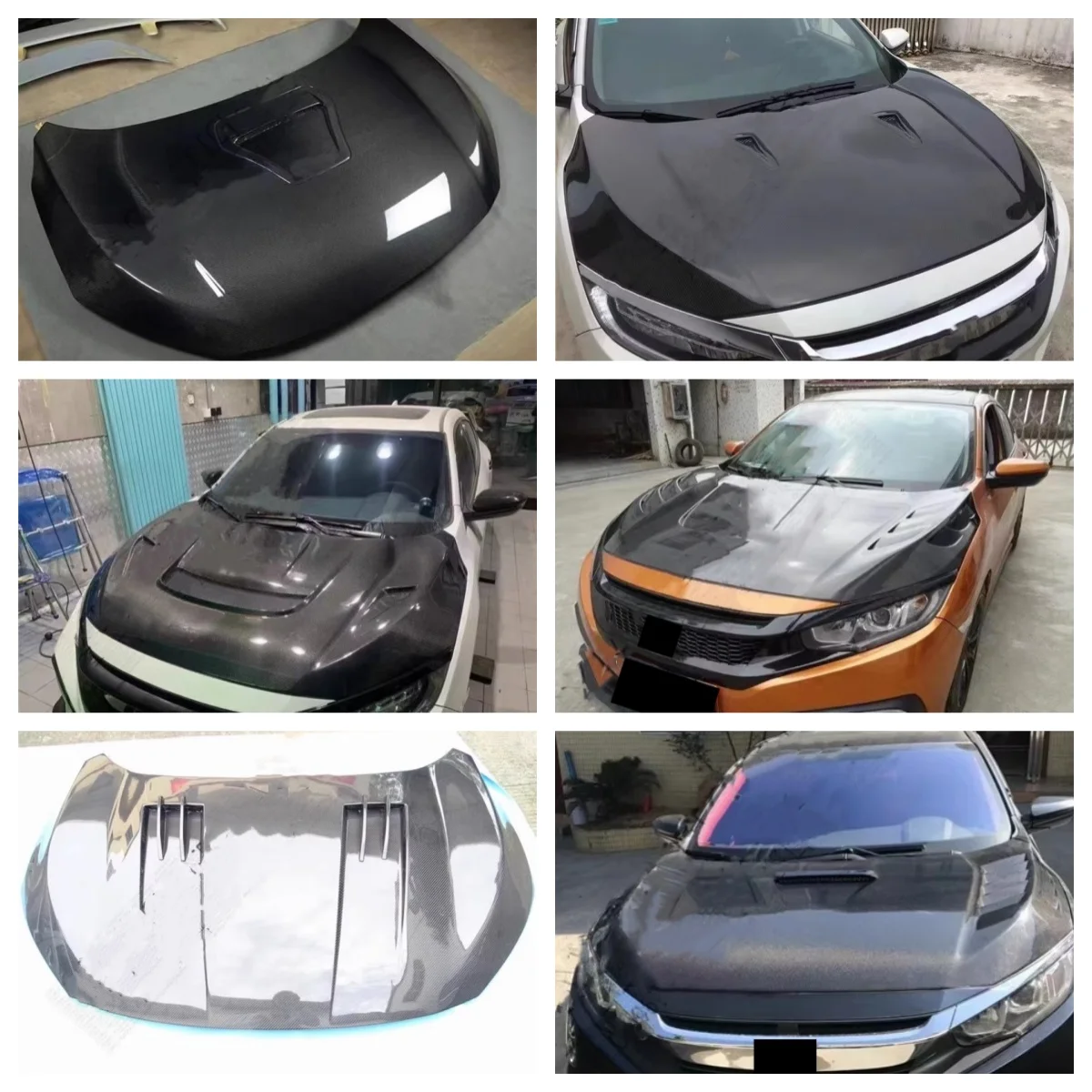 

Чехол Engien из углеродного волокна для Honda civic, 10-й модифицированный легкий капот, совок, комплект кузова, автомобильные аксессуары
