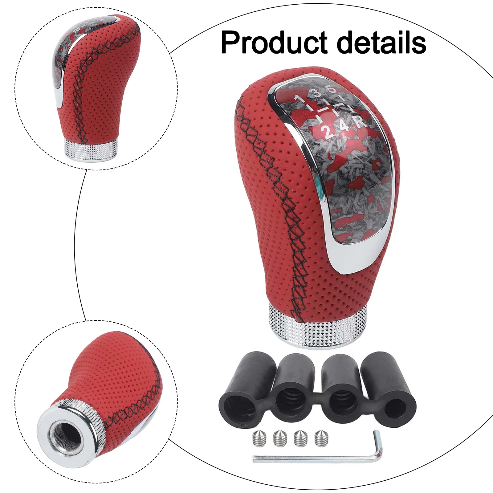 Car Shift Knob 5 Speed Shift Knob 5 Speed Manual Lever Knob Multi-size Adapter Multi-size Adapters For Versatile Fit
