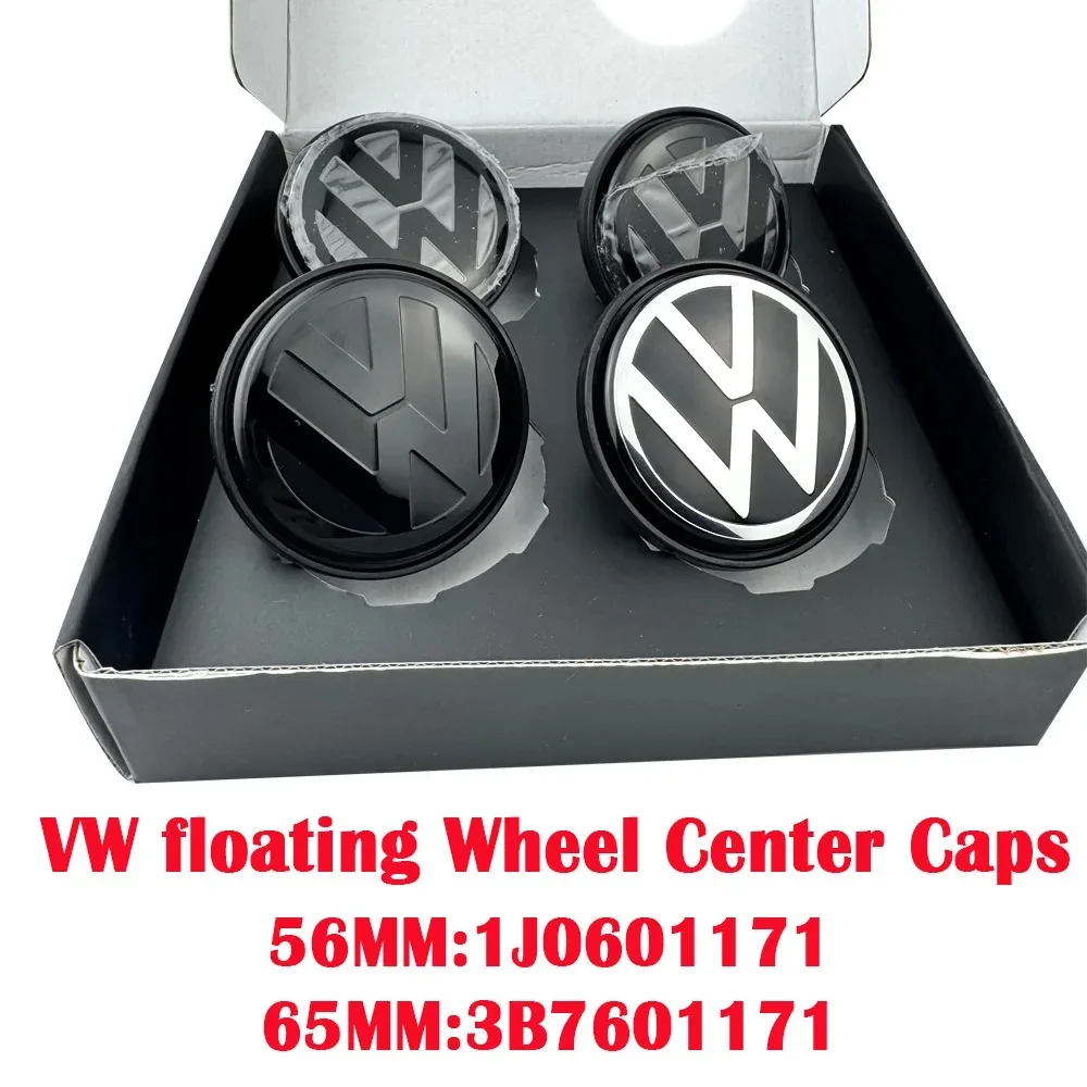 For Volkswagen VW Golf 5 6 7 Passat B6 B7 B8 Tiguan Polo Jetta GTI 3B7601171 4pcs 56mm 65mm Floating Wheel Center Caps Hub Cover